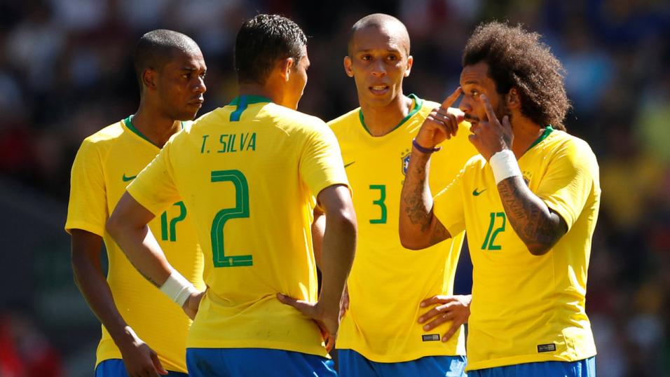 Marcelo and Brazil team-mates